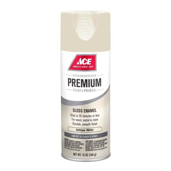 Ace Premium Spray Paint Gloss Antique White