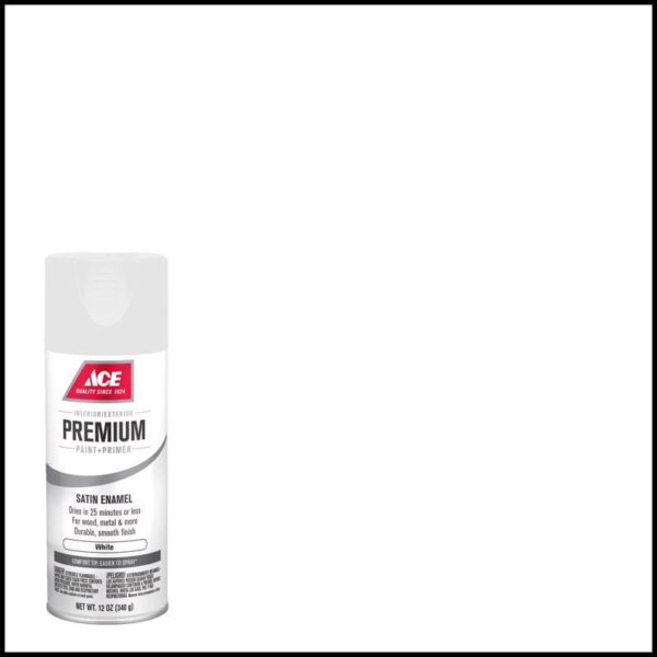 Ace Premium Spray Paint Satin White - Image 2