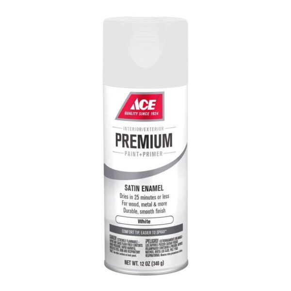 Ace Premium Spray Paint Satin White