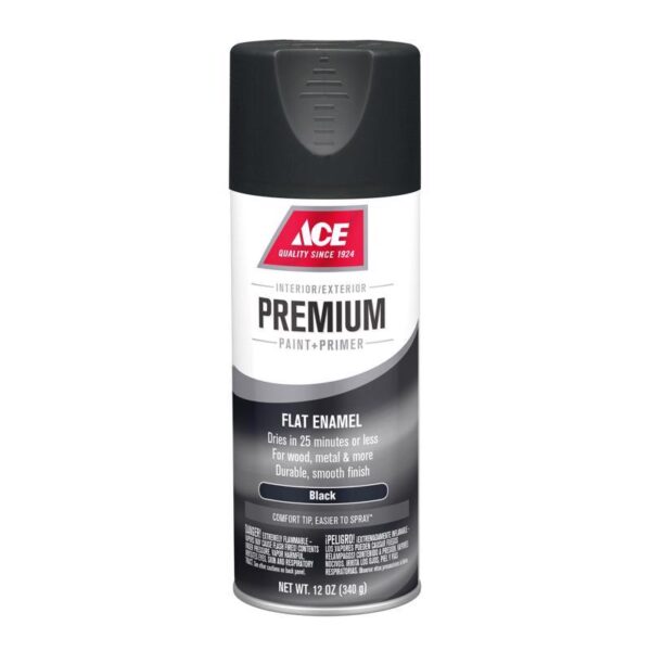 Ace Premium Spray Paint Flat Black