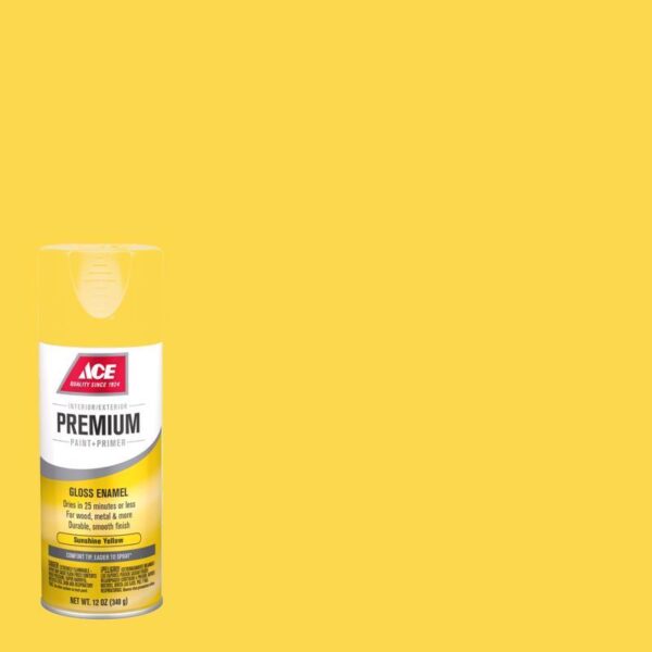 Ace Premium Spray Paint Gloss Sunshine Yellow - Image 2